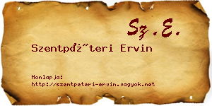 Szentpéteri Ervin névjegykártya