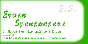 ervin szentpeteri business card